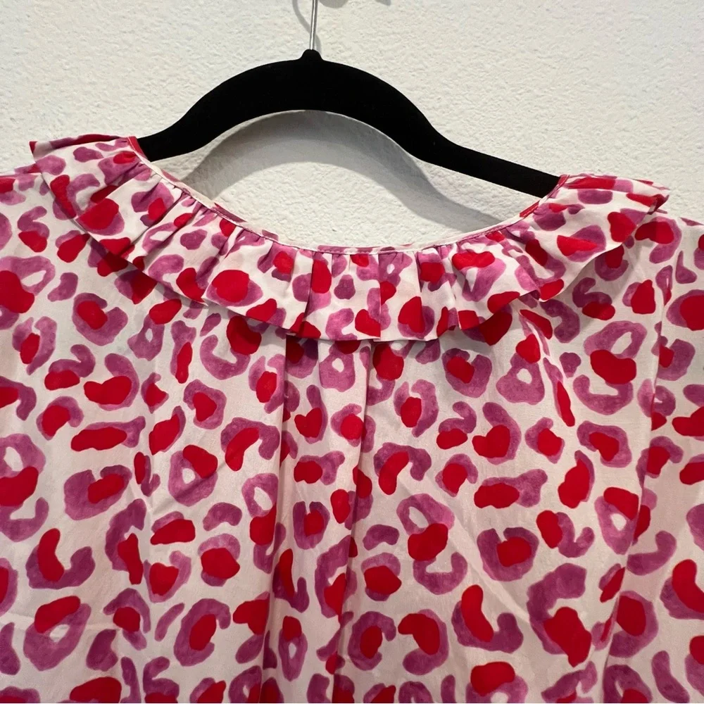 Tucker NYC Silk Blend Women’s Midi Dress White Red Cinched Waist With Pockets M - Picture 8 of 16